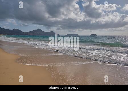 Plage de Porto Santo - Vila Baleira Banque D'Images