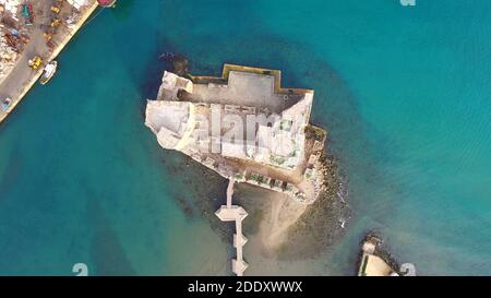 Château de la mer et pont de Saidon monuments vue de dessus Banque D'Images