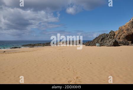 Plage de Porto Santo - Vila Baleira Banque D'Images