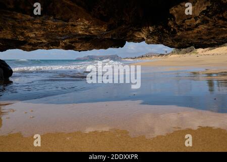 Plage de Porto Santo - Vila Baleira Banque D'Images