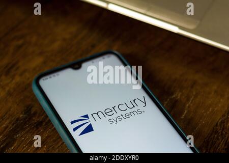 Brésil. 19 septembre 2020. Sur cette photo, le logo Mercury Computer Systems s'affiche sur un smartphone. Crédit : SOPA Images Limited/Alamy Live News Banque D'Images