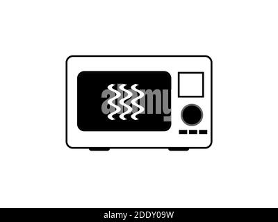Vecteur noir micro-ondes isolé sur fond blanc Banque D'Images