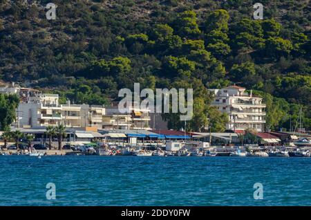 Vue générale de Palaia Fochaia sur la Côte d'Azur athénienne en Grèce Attique - photo: Geopix Banque D'Images