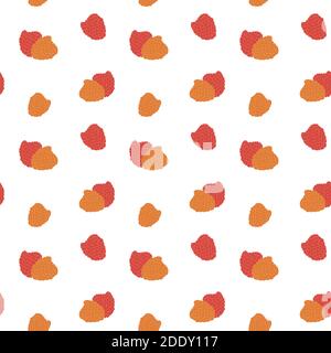 Motif vectoriel sans couture framboise. Baies de fond rouge et jaune pour le design Illustration de Vecteur