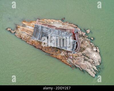 Ezhou de la province de hubei 'pavillon fort: Yangtze River LTD PAM à Los Angeles - le pavillon de la déesse de la miséricorde' Miles le premier pavillon de la rivière Yangtze' Banque D'Images