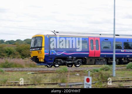 166218 sur la Didcot East Curve avec un train en direction du nord. Banque D'Images