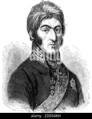 Pyotr Bagraation, 10 juillet 1765 - 24 septembre 1812, était un général russe et prince d'origine géorgienne, éminent pendant les guerres napoléoniennes / Pjotr Iwaniitsch Bagraation, Petre Iwanes dse Bagrationi, 1765 - 24. Septembre 1812, Fürst aus der königlichen Dynastie der georgischen Bagratiden, Historisch, historique, numérique amélioration de la reproduction d'un original du XIXe siècle / digitale Reproduktion einer Originalvorlage aus dem 19. Jahrhundert, Banque D'Images