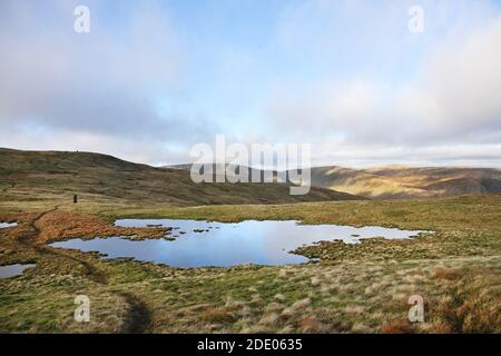 High Street, Kidsty Pike et High Raise vus des Tarns dans le Col entre Branstree et High Howe, Lake District, Cumbria, Royaume-Uni Banque D'Images