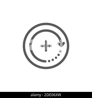 Heure supplémentaire, couleur de temps supplémentaire, ligne, signe vectoriel de contour, pictogramme de style linéaire isolé sur blanc. Symbole, illustration du logo Illustration de Vecteur