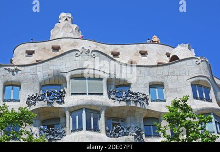 Casa Mila (la Pedrera) par Antonio Gaudi, Barcelone, Catalogne, Espagne Banque D'Images