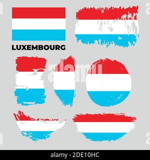 Grunge Luxembourg ensemble drapeaux. Illustration du stock vectoriel Illustration de Vecteur