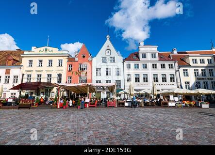 Place de la Mairie, Tallinn, Estonie, Europe Banque D'Images