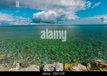 Eaux cristallines du lac Huron, île Mackinac, Michigan, États-Unis d'Amérique, Amérique du Nord Banque D'Images