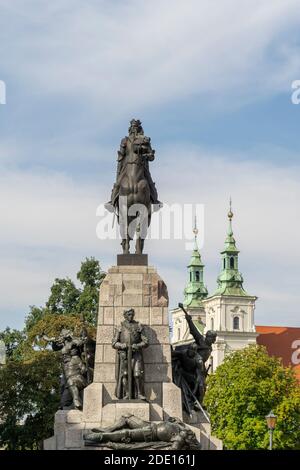 Monument Grunwald, Cracovie, Pologne, Europe Banque D'Images