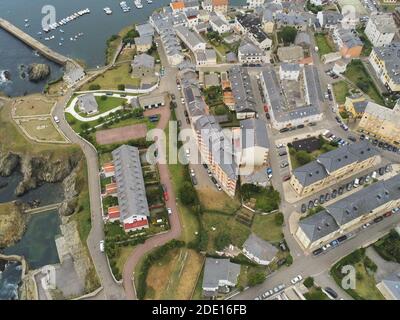 Une vue aérienne de la municipalité de Tapia de Casariego dans Asturies, Espagne Banque D'Images