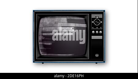Écran de télévision avec bruit de pixel numérique d'écran statique Banque D'Images