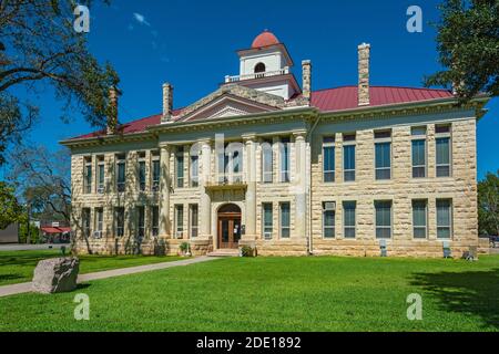 Texas, Johnson City, Blanco County Courthouse construit en 1916 Banque D'Images