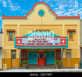 Texas Hill Country, Mason, centre-ville, Odeon Theatre Construit en 1928 Banque D'Images