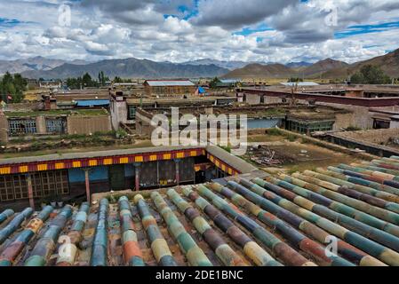 Monastère de Shalu, Préfecture de Shigatse, Tibet, Chine Banque D'Images