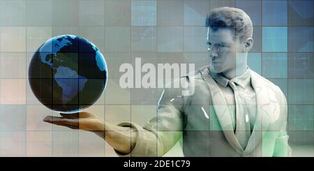 La technologie de l'information comme un concept global Art Banque D'Images