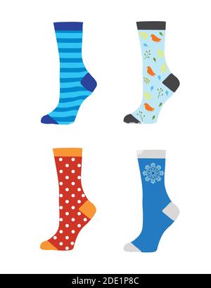 Ensemble de chaussettes colorées. Illustration vectorielle Illustration de Vecteur
