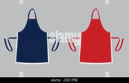 Deux tabliers de cuisine, bleu et rouge Illustration de Vecteur