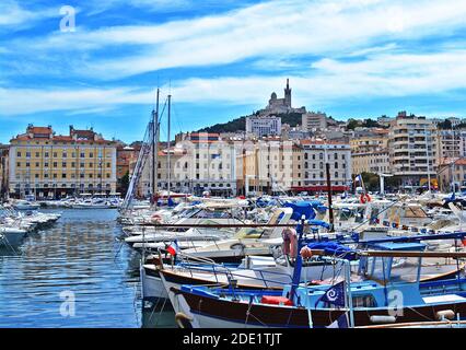 Vieux port, Marseille, France Banque D'Images