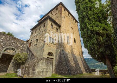 BOBBIO, ITALIE, 20 AOÛT 2020 - Château de Malaspina à Bobbio, province de Piacenza, Émilie-Romagne, Italie Banque D'Images