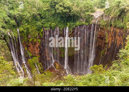 La splendeur de la cascade de Coban Sewu Banque D'Images