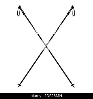 Icône Nordic Walking Stick isolée sur fond blanc Illustration de Vecteur