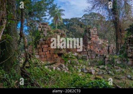 Ruines de la Mission jésuite Santa Ana, Provincia Misiones, Argentine, Amérique latine Banque D'Images