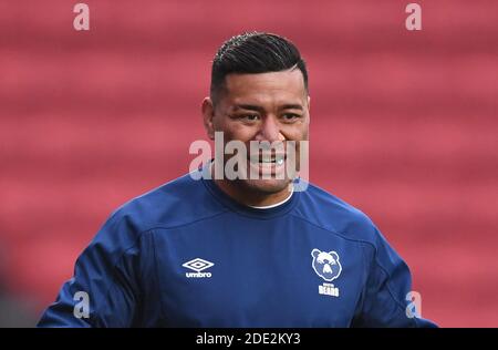 Ashton Gate Stadium, Bristol, Royaume-Uni. 28 novembre 2020. Premier ministre Rugby Union, Bristol Bears versus Worcester Warriors; Siale Piutau of Bristol Bears Warm up Credit: Action plus Sports/Alay Live News Banque D'Images