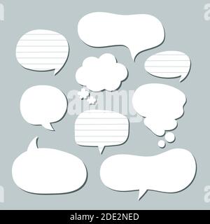 Collection de bulles d'expression plates dans une illustration vectorielle de style papier Illustration de Vecteur