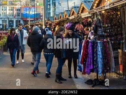 place des changes, marchés de noël de manchester Banque D'Images