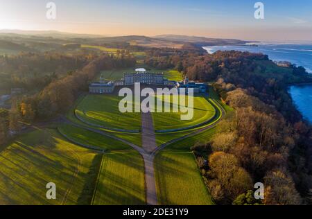 Vue aérienne Hopetoun House, South Queensferry, Écosse. Banque D'Images