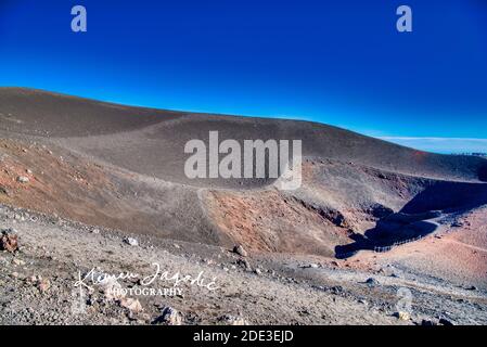 Mont Etna avec ciel bleu Banque D'Images