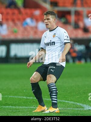 Kevin Gameiro de Valencia CF pendant le championnat d'Espagne la Liga football mach entre Valence et Atletico de Madrid le 28 novembre 2020 à l'Estadio de Mestalla à Valence, Espagne - photo Maria Jose Segovia / Espagne DPPI / DPPI / LM Banque D'Images