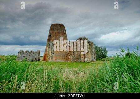 La ruine de l'abbaye de St Benet, Norfolk Broads, Angleterre Banque D'Images