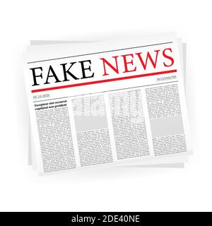 Fake news Realistic newspaper on White backgraund. Illustration vectorielle. Illustration de Vecteur