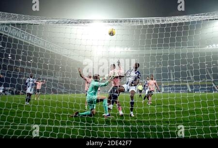 Lys Mousset, de Sheffield United, manque la cible lors des phases de clôture du match de la Premier League aux Hawthorns, West Bromwich. Banque D'Images