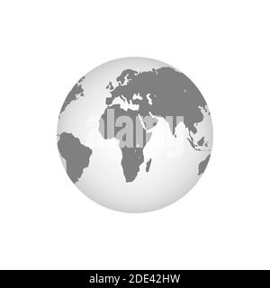 Globes de terre isolés sur fond blanc. Icône Terre planète plate. Illustration du stock vectoriel. Illustration de Vecteur