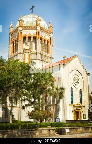 L'église presbytérienne Flagler Memorial, de style vénitien Renaissance, sert à honorer la mort de la fille Jennie par Henry Flagler à Saint Augustine, FL Banque D'Images