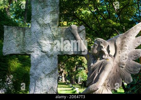 Cimetière Woodlawn. Webster Avenue à l'angle est 233rd Street. Bronx, Woodlawn, New York, États-Unis. Où ils se sont retrouvés comme des noms célèbres comme Miles Davis ou du Banque D'Images