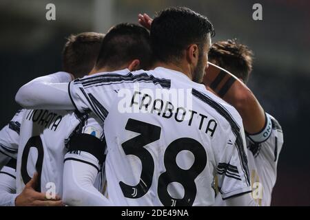 Alvaro Morata, l'attaquant espagnol de Juventus, célèbre après avoir marquant un but avec son équipe lors du match de football série A Benevento vs Juventus FC. B Banque D'Images