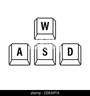 Boutons du clavier de l'ordinateur WASD. Interface de bureau. Icône Web. Jeux et cybersport. Illustration du stock vectoriel. Illustration de Vecteur