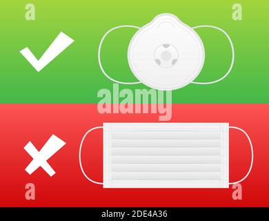 Masque de pollution évité. Masque médical, grand design pour n'importe quel usage. Santé, médecine. Illustration du stock vectoriel. Illustration de Vecteur