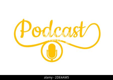 Podcast. Badge, icône, stamp, logo. Stock Vector illustration. Illustration de Vecteur