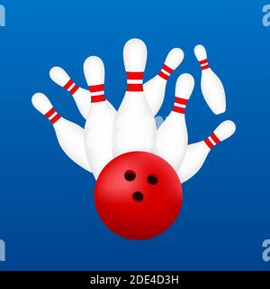 Affiche de bowling. Jeu de bowling. Illustration du stock vectoriel. Illustration de Vecteur