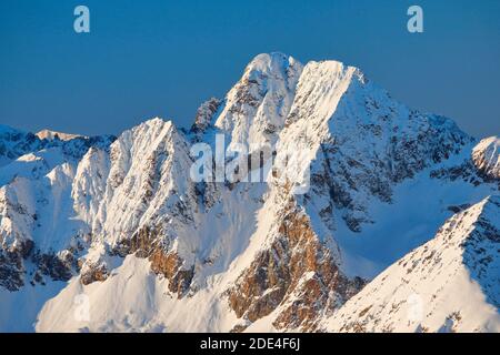Piz Julier, 3380 m, vue de Piz Corvatsch, Graubuenden, Suisse Banque D'Images