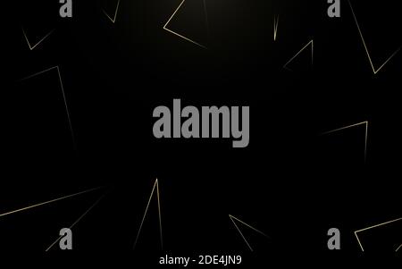 Lignes de luxe or abstraites géométriques sur fond noir. Illustration vectorielle Illustration de Vecteur